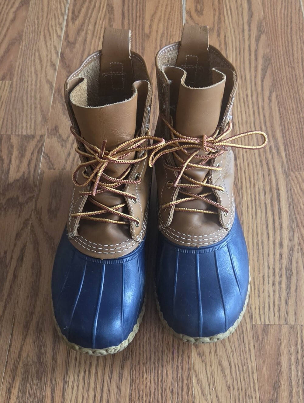 L.L. Bean Duck Boots in Brown and Navy, Two-Tone, Waterproof